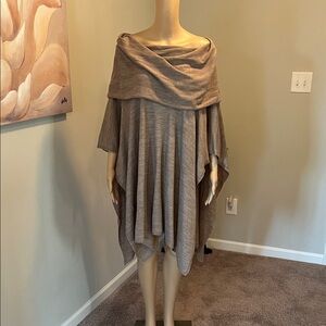 Chic Taupe Poncho Sweater